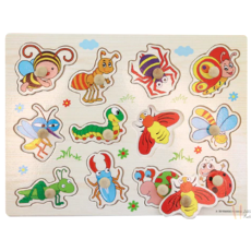 Wooden Peg Puzzle - Insects